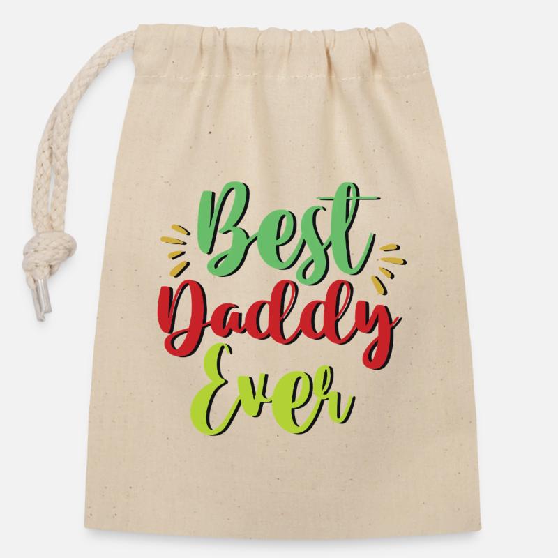 Best Daddy Ever - Closable cotton gift bag (14x20cm) - nature