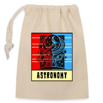 Kosmisches Universum Retro Style - Verschließbarer Geschenkbeutel aus Baumwolle (14x20cm) - Natur - Vorne
