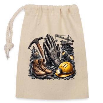 Mining is life - Closable cotton gift bag (14x20cm) - nature - Front