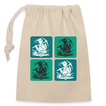 Mining Design - Closable cotton gift bag (14x20cm) - nature - Front