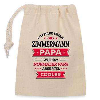 ZIMMERMANN PAPA: GEBURTSTAG, WEIHNACHTEN, VATERTAG - Verschließbarer Geschenkbeutel aus Baumwolle (14x20cm) - Natur - Vorne