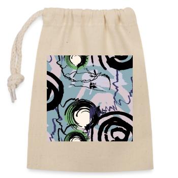 Formes dessinées à la main - Sac cadeau en coton avec cordon (14 x 20 cm) - nature - Devant