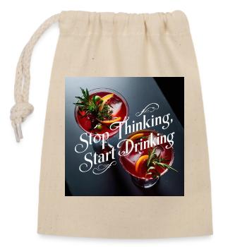 Cocktails mit Humorvollen Text - Verschließbarer Geschenkbeutel aus Baumwolle (14x20cm) - Natur - Vorne