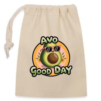 Avo Good Day – Funny Avocado Cartoon - Closable cotton gift bag (14x20cm) - nature - Front