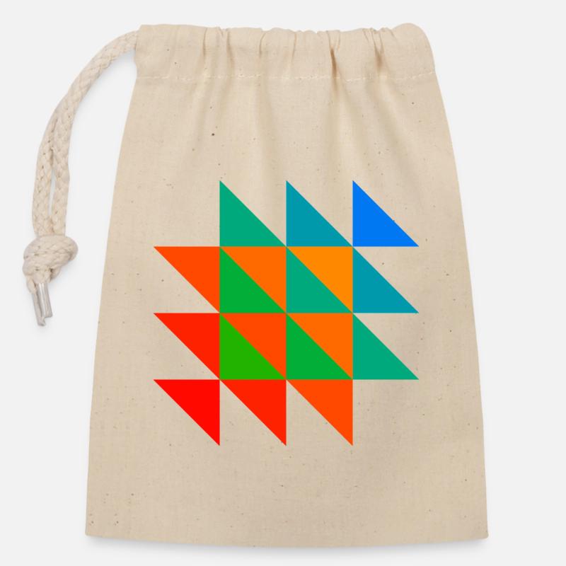 Colorful Triangle Mosaic - Closable cotton gift bag (14x20cm) - nature