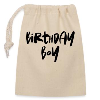 Birthday Boy - Verschließbarer Geschenkbeutel aus Baumwolle (14x20cm) - Natur - Vorne