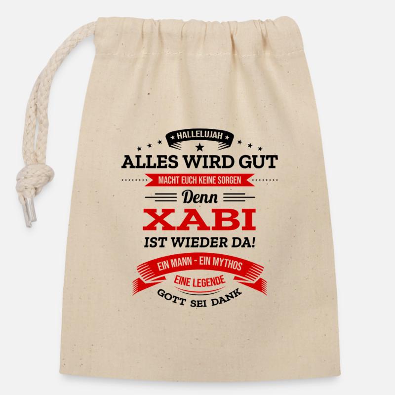 ALLES WIRD GUT, DIE LEGENDE XABI IST DA - Verschließbarer Geschenkbeutel aus Baumwolle (14x20cm) - Natur