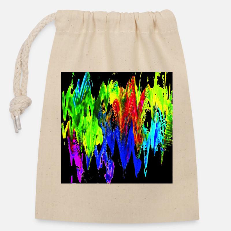 Montagnes colorées - Sac cadeau en coton avec cordon (14 x 20 cm) - nature