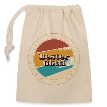 Best godfather - Closable cotton gift bag (14x20cm) - nature - Front