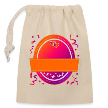 CONCEVEZ VOTRE PROPRE BADGE NOMINATIF - Sac cadeau en coton avec cordon (14 x 20 cm) - nature - Devant