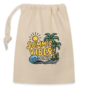 Ambiance estivale uniquement - Sac cadeau en coton avec cordon (14 x 20 cm) - nature - Devant