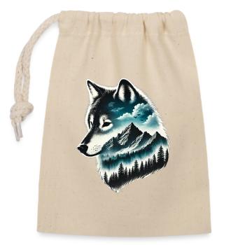 Loup - Verschließbarer Geschenkbeutel aus Baumwolle (14x20cm) - Natur - Vorne