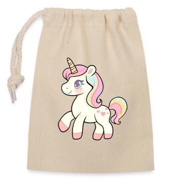 bébé licorne pour les enfants - Sac cadeau en coton avec cordon (14 x 20 cm) - nature - Devant