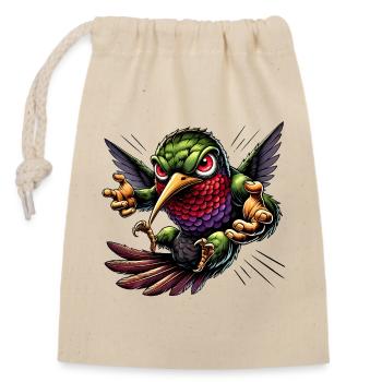 Conception de colibri - Sac cadeau en coton avec cordon (14 x 20 cm) - nature - Devant