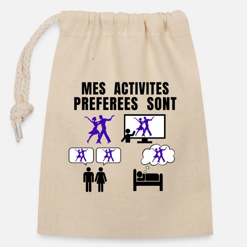 DANSE - MES ACTIVITES PREFEREES - Sac cadeau en coton avec cordon (14 x 20 cm) - nature