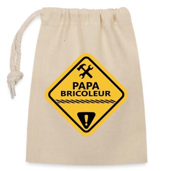 Papa bricoleur - Sac cadeau en coton avec cordon (14 x 20 cm) - nature - Devant