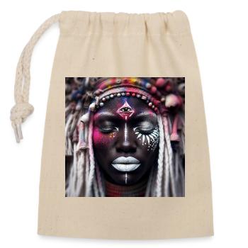 African Deity - Closable cotton gift bag (14x20cm) - nature - Front
