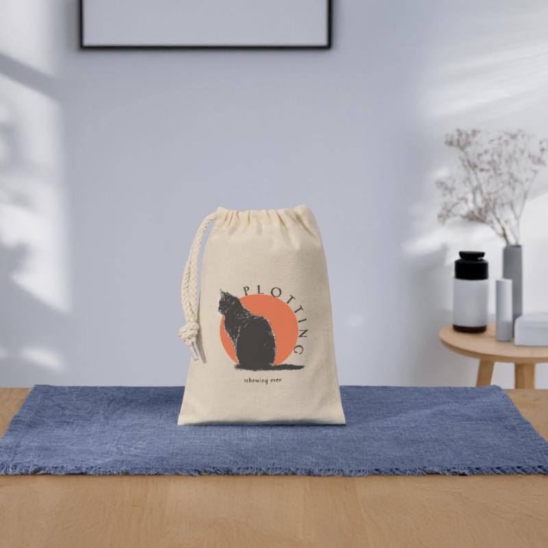 PLOTTING Closable cotton gift bag (14x20cm)