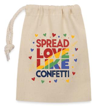 LGBTQIA+ Gay Pride T-Shirt Spread Love Like - Sac cadeau en coton avec cordon (14 x 20 cm) - nature - Devant