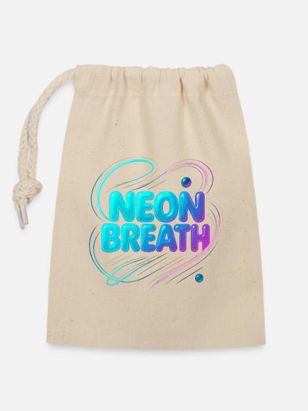Neon Breath - Verschließbarer Geschenkbeutel aus Baumwolle (14x20cm) - Natur