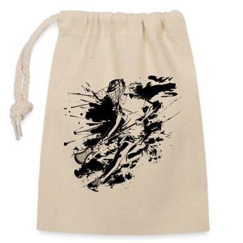 Graffiti d’un joueur de crosse - Sac cadeau en coton avec cordon (14 x 20 cm) - nature - Devant