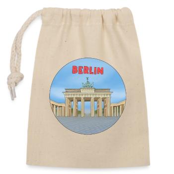 The City of Berlin in Germany - Closable cotton gift bag (14x20cm) - nature - Front