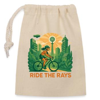 Ride the Rays - Closable cotton gift bag (14x20cm) - nature - Front