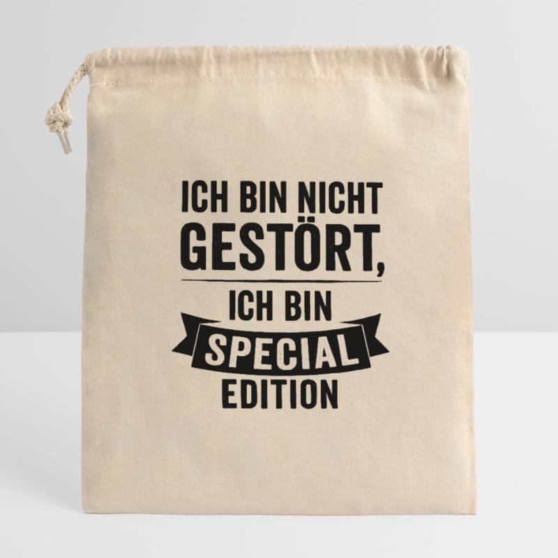Je suis édition spéciale Sac cadeau en coton avec cordon (14 x 20 cm)