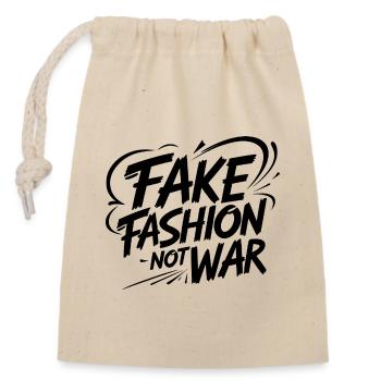 Fake Fashion not War - Closable cotton gift bag (14x20cm) - nature - Front