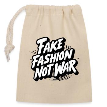 Fake Fashion not War - Closable cotton gift bag (14x20cm) - nature - Front