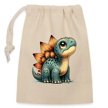 Stegosaurus Baby Dino Babydino Dinobaby Gift - Closable cotton gift bag (14x20cm) - nature - Front