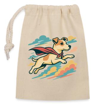Super Hund Jack Russell Terrier Jacky Geschenk - Verschließbarer Geschenkbeutel aus Baumwolle (14x20cm) - Natur - Vorne