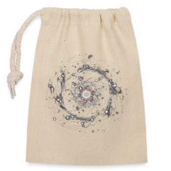 Galaxy Mandala - Closable cotton gift bag (14x20cm) - nature - Front