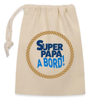 Super Papa à bord - Sac cadeau en coton avec cordon (14 x 20 cm) - nature - Devant