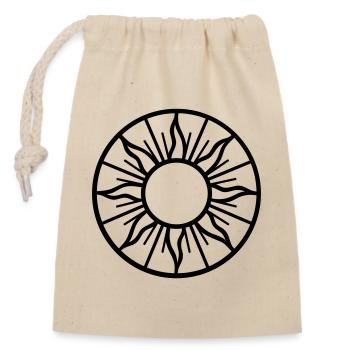 Mittsommer Sonne - Symbol der Sommersonne - Verschließbarer Geschenkbeutel aus Baumwolle (14x20cm) - Natur - Vorne