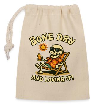 Bone Dry and Loving It Beach Skeleton - Closable cotton gift bag (14x20cm) - nature - Front