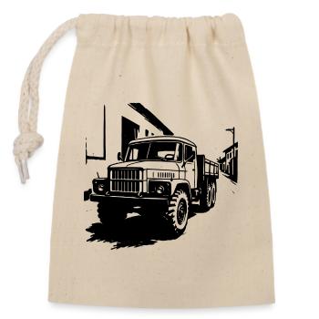 Steel giant from the East - Closable cotton gift bag (14x20cm) - nature - Front