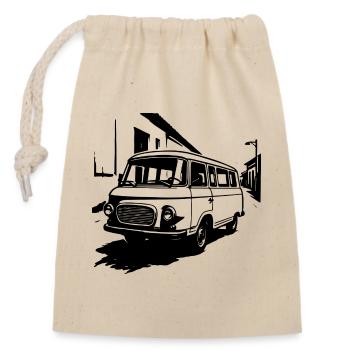 Transport cult Eastern classics - Closable cotton gift bag (14x20cm) - nature - Front