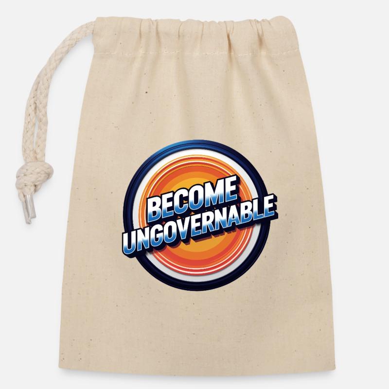 Become Ungovernable - Closable cotton gift bag (14x20cm) - nature