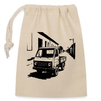 Multifonctionnel Power Retro - Sac cadeau en coton avec cordon (14 x 20 cm) - nature - Devant