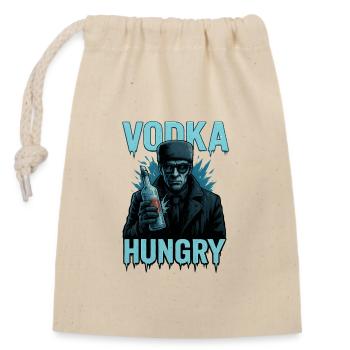 Vodka Hungry – Look givré - Sac cadeau en coton avec cordon (14 x 20 cm) - nature - Devant