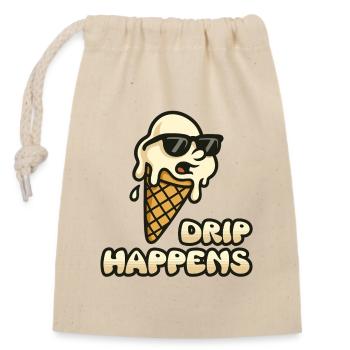 Dripping Icecream - Closable cotton gift bag (14x20cm) - nature - Front