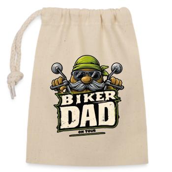 Papa motard - Sac cadeau en coton avec cordon (14 x 20 cm) - nature - Devant