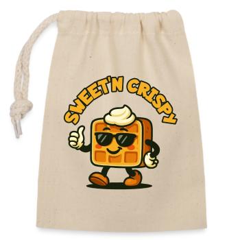 Sweet'n Crisp Waffle Mascot - Closable cotton gift bag (14x20cm) - nature - Front