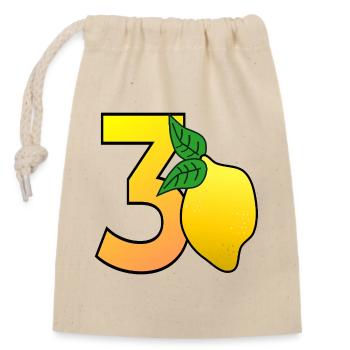30e anniversaire - Trente ans - Sac cadeau en coton avec cordon (14 x 20 cm) - nature - Devant