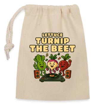 Lettuce Turnip Beet DJ Groove - Closable cotton gift bag (14x20cm) - nature - Front