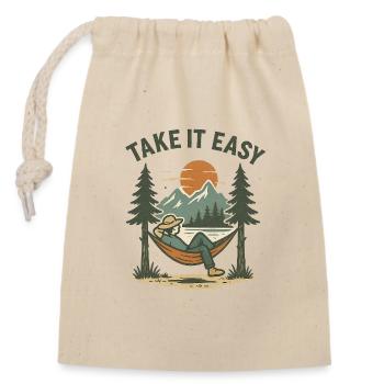 Take It Easy - Verschließbarer Geschenkbeutel aus Baumwolle (14x20cm) - Natur - Vorne