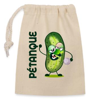 Pétanque Pickles - Closable cotton gift bag (14x20cm) - nature - Front