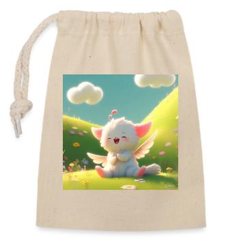 Design  - Closable cotton gift bag (14x20cm) - nature - Front