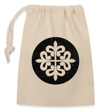 Croix d’Alcantara dans un cercle noir - Sac cadeau en coton avec cordon (14 x 20 cm) - nature - Devant